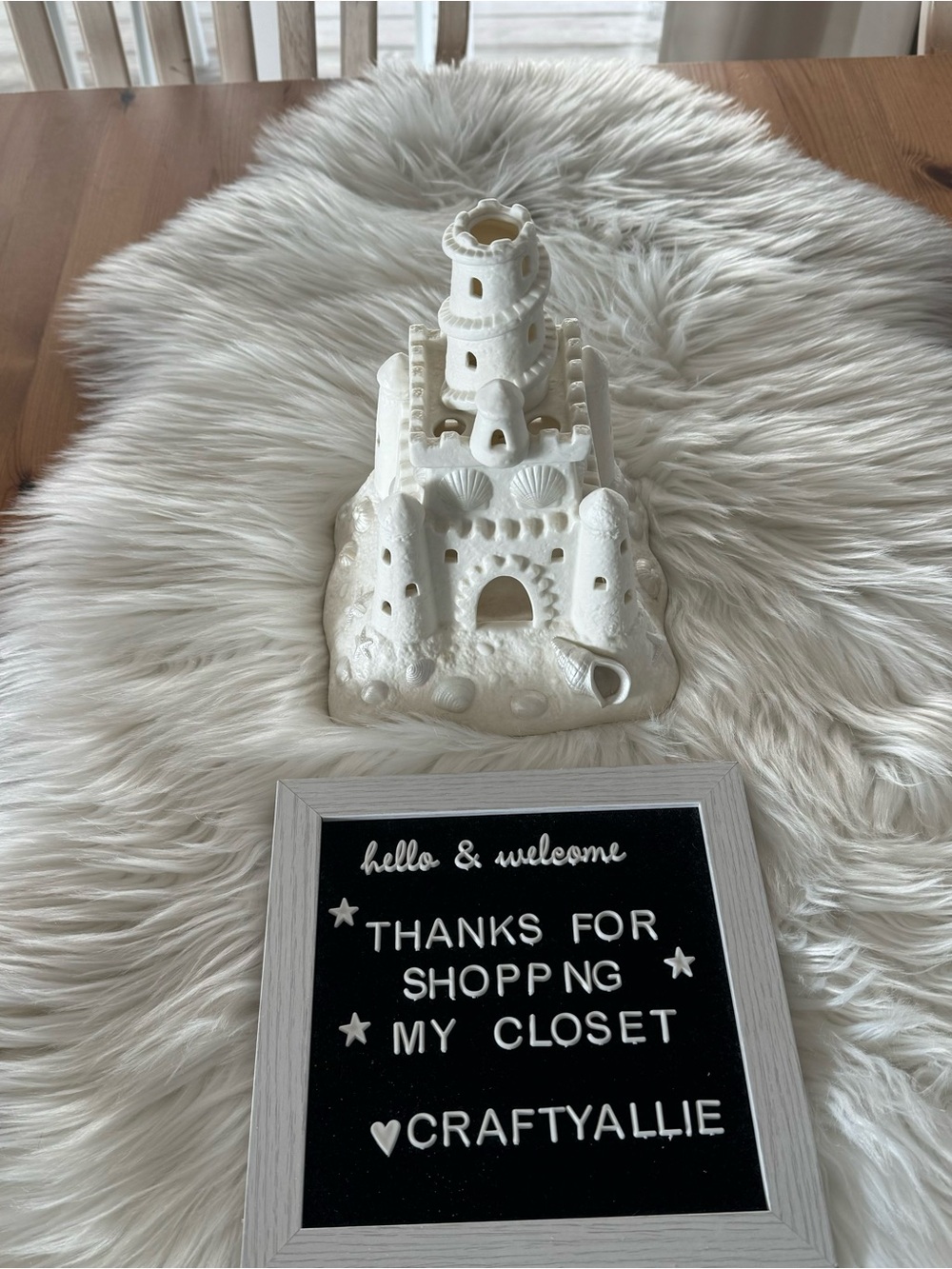 PartyLite White Bisque Sandcastle Candle Holder